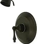 Restoration Tub And Shower Faucet With Metal Lever Handle In Oil Rubbed Bronze Wall Mounted Pressure Balanced Durable Brass Construction