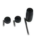 Black plastic wheels and metal axles from the Widened Roller Wheels And Axles Kit For Vacuum Cleaners V6 V7 V8 V10 V11 V15 DC58 G5 Compatibility