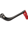 Folding Motorcycle Gear Change Lever Shifter Pedal Pad For TTR125 TTR90, black-red aluminum with knurled red foot peg