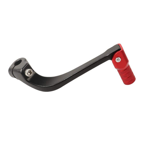 Folding Motorcycle Gear Change Lever Shifter Pedal Pad For TTR125 TTR90, black-red aluminum with knurled red foot peg