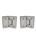 Heavy Duty Brushed 304 Stainless Steel Glass Shower Hinge For Frameless Doors With Smooth 90 135 180 Degree Pivot Handles.
