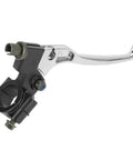 Left Brake Handle Clutch Lever Perch for Mini Bikes and Dirt Bikes in silver shown with 22mm mount