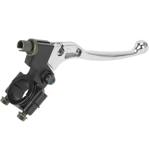 Left Brake Handle Clutch Lever Perch for Mini Bikes and Dirt Bikes in silver shown with 22mm mount