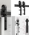 30 Inch Bi Folding Sliding Barn Door Hardware Track Kit With Smooth Quiet Operation Side Mounted Black Rollers Easy Install