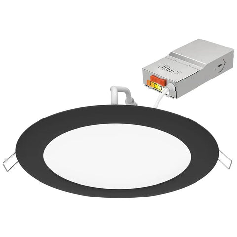 No Brainer Six Inch LED Recessed Downlight Serving Hella Bright Five Way Color Temperature Switching And Ultra Slim Wafer Trim In Sleek Matte Black For Easy Wall Or Ceiling Makeovers Six Pack Loaded
