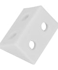 Close-up of a single bracket from Right Angle Corner Braces 50 Pack Plastic Brackets For Drawer And Furniture Support White Durable Diy Hardware Kit