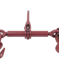 Two Pack Heavy Duty Ratchet Chain Binders For 1/4 To 5/16 Inch Chain In Red - Easy To Use Tie Down Hauling, Forged Steel Build