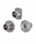 Long Sleeve Round Flanged Mount Shaft Support For Linear Motion Automation Components, 35mm Diameter, in three angles