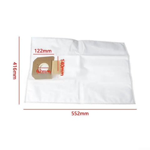GAS 35L AFC Compatible Vacuum Filter Bags 2607432037 shown with dimensions, non-woven material, 10 pack for heavy-duty vacuums