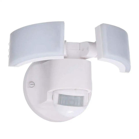 180 Degree LED Motion Security Light for Outdoor Safety White Finish Motion Activated Floodlight with Wide Coverage Energy Efficient LEDs