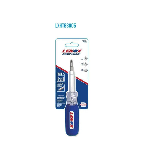 6 In 1 Multi Bit Screwdriver With In-Handle Storage, Dual Sided Removable Shafts, Slip Resistant Grip and Acetate Handle in packaging