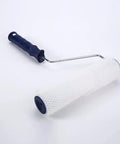 Pro Level 7 Inch Spiked Paint Roller With Slick Non Slip Plastic Handle For Knocking Out Air Bubbles While Stippling Interior Walls And Ceilings Fast Without Dragging Or Skipped Strokes On Your Projects, showing roller and handle.