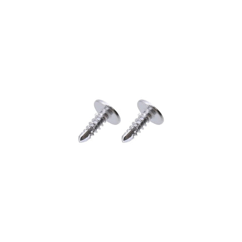 Self-Tapping 410 Stainless Steel Screws Set No 8 Half Inch, 100 Pieces For Wood And Metal, DIY Friendly, close-up view of two screws