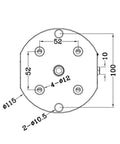 4.53 Inch CNC Self Centering Vise For Pro Grade Precision Machining, Beefy 1440 Kg Clamping Power, 70 Nm Torque, High Accuracy Milling And Woodworking Jig For Perfect Alignment Every Time, top view technical drawing with hole dimensions