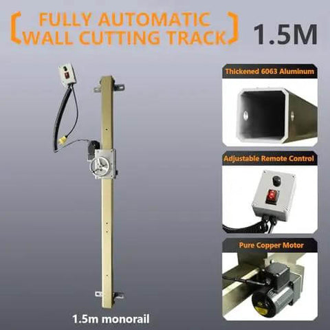 No Sweat 150W Circular Saw Guide Rail Kit With Adjustable Cutting Depth And One Touch Lift Built For Quick Wall Renovations Door Cutouts And Ridiculously Smooth 200 Cm Tracking 1.5m aluminum wall cutting track with remote control.