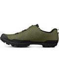 Side view of Terra Atlas All Terrain Gravel And MTB Boa Shoes in Army Green, Size 12.5, designed for off road pedaling with single Boa closure.