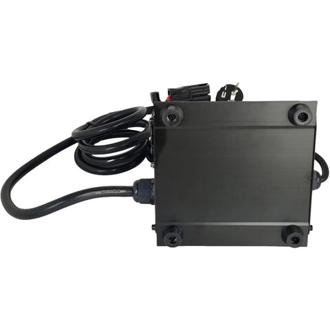 Front view of 24V 10A Battery Charger SWCH24V10A-B For Heli Pallet Jacks And Electric Forklifts aftermarket with cables
