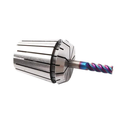 Top Shelf Precision Spring Collet Chuck For CNC Milling Tool Holder And Engraver Spindle ER25 6 Millimeter with drill bit installed.