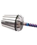 Heavy Duty Spring Collet Chuck Assembly For CNC Mills And Engraver Spindles Built With Tough 65Mn Steel, displaying a collet with a drill bit.