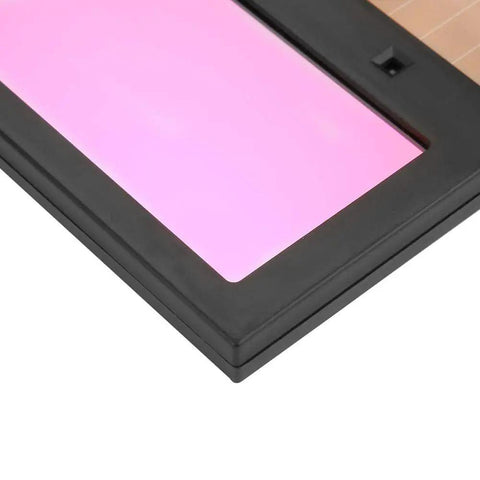 Close-up of Solar Powered Auto Darkening Welding Lens Replacement Shade with Battery Backup, 110x90mm size, black frame