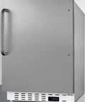 Slick Stainless Steel Undercounter All Freezer For Residential Space featuring sleek exterior, handle, and digital thermostat display.