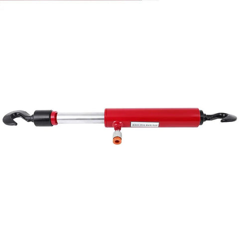 Sturdy 26 Inch Long 10 Ton Hydraulic Pull Back Ram Jack For Porta Power Frame Machine Repair in red, featuring rotating hook.
