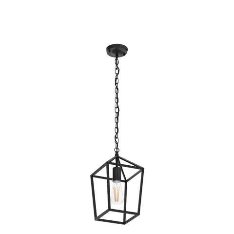 Cool Black Lantern Pendant Light For Kitchen Island And Hallway Modern Farmhouse Cage Pendant Lighting Retro Style Hanging Fixture