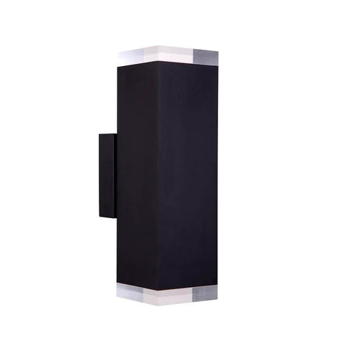 13 Inch LED Modern Square Aluminum Outdoor Wall Light With Matte Black Finish 20W 3000K Warm White Up And Down Sconce For Exterior Patio Porch And Yard Outdoor Lighting Fixture Weather Resistant Easy Install For Curb Appeal
