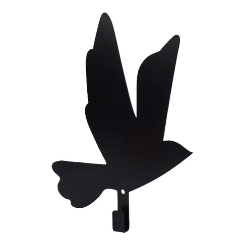 Premium Industrial Cast Iron Bird Wall Hook Hella Tough Metal Key Holder For Entryway Modern Wall Decor, black bird silhouette.