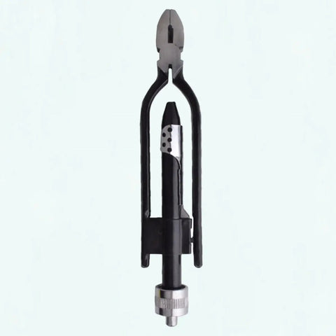 9 Inch Steel Safety Wire Twisting Pliers With Locking Mechanism 3 In 1 Wire Cutter And Pliers, closeup view showing sturdy hinge