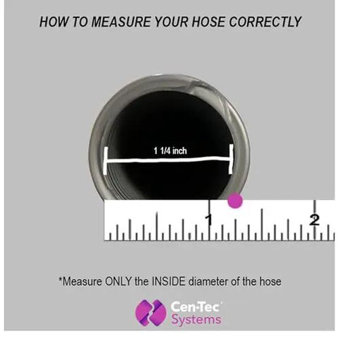 Guide on measuring the 1.25-inch ID for the 30 Ft Go-To Premium Shop Vacuum Extension Hose With 2 Tank Adapters And 1.25 Inch Curved End.