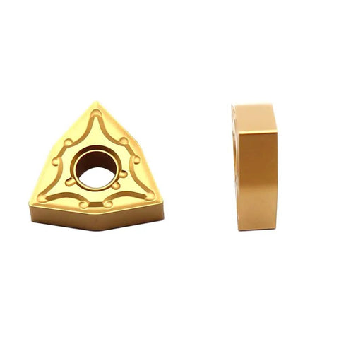 10 Pieces WNMG080404 WNMG431 Carbide Turning Threading Indexable Inserts for MWLNR Lathe Tool Holder, front and side view