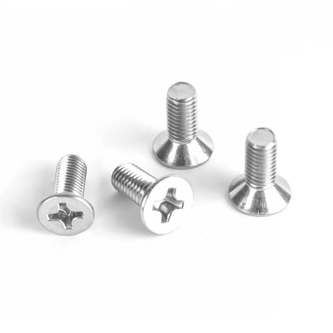 Four stainless steel screws from 16Pc Stainless Steel Car Brake Disc Rotor Screws Kit For Front And Rear Rotors Retaining Bolts And Hardware