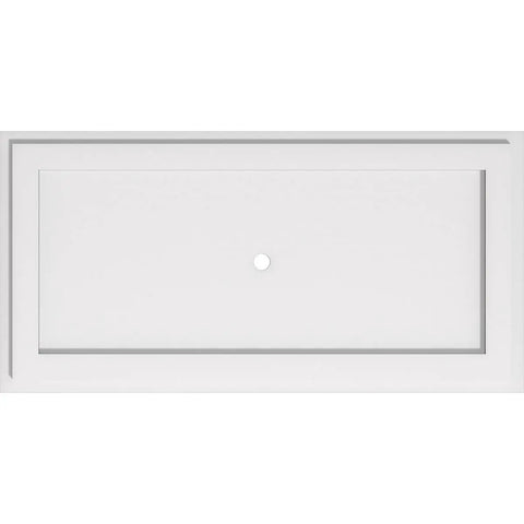 Rectangular Architectural Grade PVC Ceiling Medallion, Contemporary Urethane Style, 32 Inch Wide by 16 Inch High, product front view