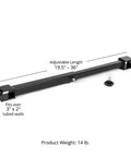 Light-Duty Fork Stabilizer Bar for 3 by 2 Inch Clamp-On Forks, Adjustable 19.5 to 36 Inches, shown with adjustable length