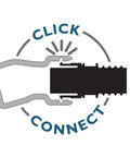 Power Tool Dust Collection Hose Kit With Click Connect illustration showing connection detail