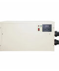 Premium 24Kw Electric Circulating Water Heater With Smart Digital Temp Controller Built Legit For Warmer Swimming Pools And Bathtub Spas That Goes Hard All Day Long No Cap, side view, digital control panel.