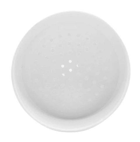 Top view of Two Part Polypropylene Buchner Funnel 8 Cm OD 125 mL Capacity Autoclavable Lab Filtration Accessory with perforated filter plate.