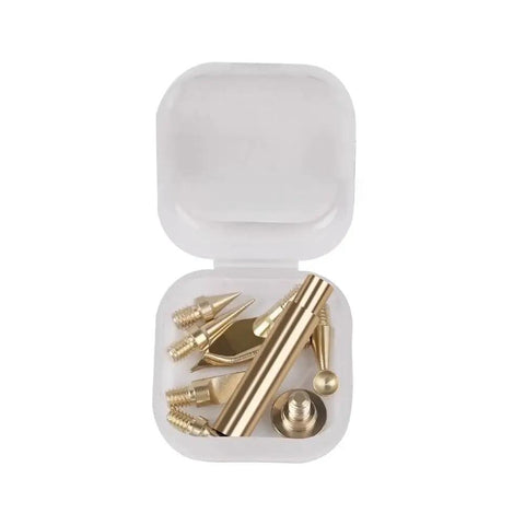 Must-Have 9PC Heat Insert Nut Tool Kit For Hot Melt Embedding Brass Thread Inserts With Soldering Iron Tip in a case.