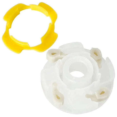 Washer Short Cam Agitator Repair Kit 285809 Replacement Part For Top Load Washers, Durable Plastic Construction, Fixes No Agitation, Noisy Agitator, Shaking, And Spin Problems, Easy Install, DIY Friendly For Fast Home Appliance Repair, white plastic kit with yellow cam ring