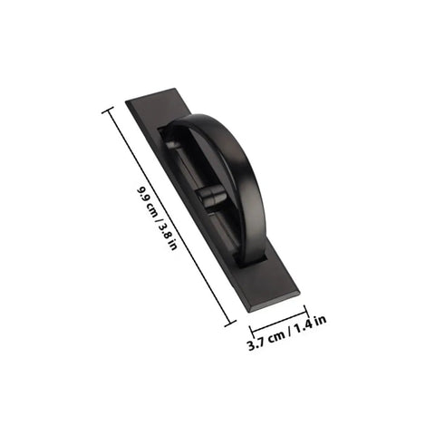 Black zinc alloy cabinet door pull handle with rotatable hidden ring, 9.9 cm by 3.7 cm size, brushed finish