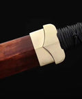 Fully Handmade Damascus Steel Folding Blade Sword With Rosewood Scabbard And Brass Fittings Heat Tempered Full Tang Chinese Longquan Style