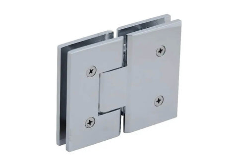 Victoria 180 Degree Glass-To-Glass Shower Hinge in polished chrome for heavy duty doors fits 3/8 to 1/2 inch tempered glass