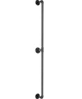 Rock Solid Six Foot Carbon Steel Staircase Handrail with Heavy Duty Wall Mounts, industrial pipe design, supports four forty pounds.