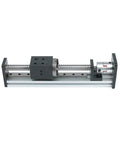 Aluminum Rail Linear Guide Stage For 3D Printer Motion Slide Table With 100mm 200mm Stroke, X Y Z Axis Movement, Ideal CNC Robotic Project, 60x42mm Mobile Panel, 12mm Guide Diameter, Nema Bracket Compatible. Aluminum rail stage with lead screw and motor mount