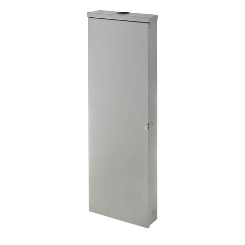 Outdoor Load Center, 20 Space 20 Circuit, with Main Lugs and Raintight Door, Gray, rough in wiring ready, tin plated copper bussing