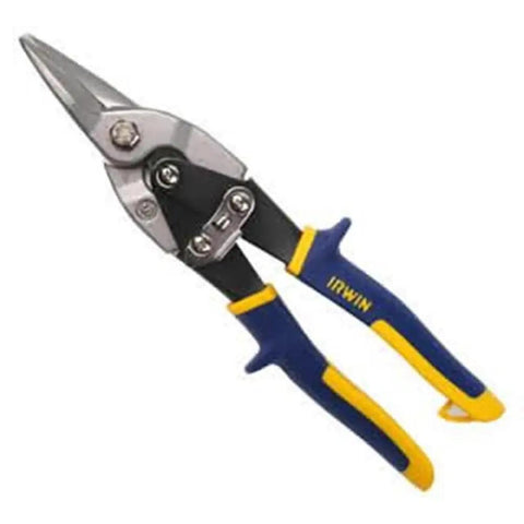 Straight Cut Aviation Snips With Compound Cutting Action, Textured Grips And Easy Close Latch, Pro Touch Comfort For Less Twisting