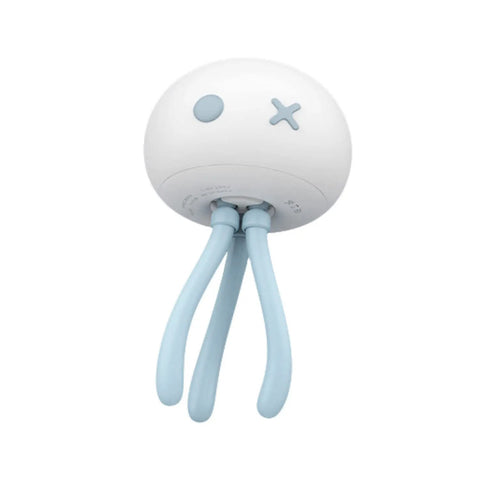 Rechargeable Jellyfish LED Night Light For Nursery With Dimmable Touch Control 1800mAh Battery Kid Friendly Clip On Stroller Crib Mount Blue