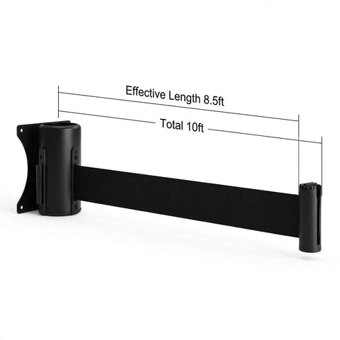Wall Mounted Retractable Belt Barrier Two Pack For Crowd Control With 10 Foot Belts For Retail Stores Airports Banks And Schools Pro Grade