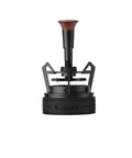 Pro Level Rotary Wdt Tool For Espresso 9 Needle Coffee Distribution And Stirrer With Stand, sleek black design with wooden handle.